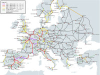 mapa Vysokorychlostní tratě v Evropě